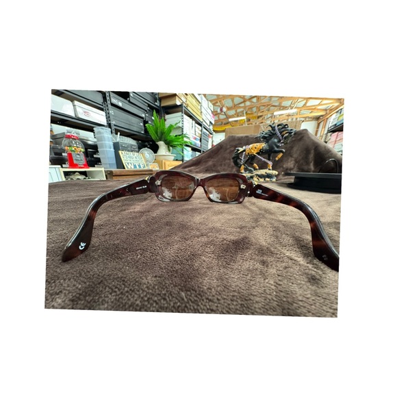 Versace Tortoise Rhinestone Sun Glasses EUC - Picture 4 of 7